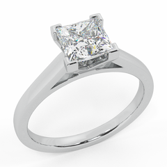 Diamond Engagement Ring GIA Princess Solitaire Ring White Gold