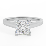 Diamond Engagement Ring GIA Princess Solitaire Ring 14K Gold 0.75 ct - White Gold