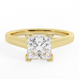 Diamond Engagement Ring GIA Princess Solitaire Ring 14K Gold 0.50 ct - Yellow Gold