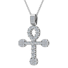 Diamond Cross Necklace for Women White Gold