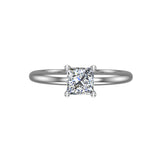 Engagement for Women Princess Solitaire Diamond Ring 14K Gold 0.33 ct-K,I1 - White Gold