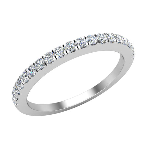 Diamond wedding bands match Cushion halo Wedding Rings 14K Gold VS1 - White Gold