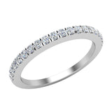 0.33 Ct Diamond wedding bands match Cushion halo Wedding Rings 14K Gold - White Gold