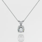 Round Brilliant Diamond Solitaire Pendant Necklace 14K Gold-G,VS - White Gold