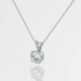 Round Brilliant Diamond Solitaire Pendant Necklace 14K Gold-G,VS - White Gold