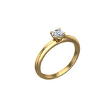0.42 Ct Diamond Engagement Ring for Women Round Solitaire 14K Gold  I1 I2 - Yellow Gold