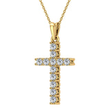 Diamond Cross Necklace for women 18K Gold 0.30 ctw 27 mm-G,VS1 - Yellow Gold