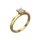 Engagement for Women Princess Solitaire Diamond Ring 14K Gold 0.33 ct-K,I1 - Yellow Gold