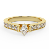 Engagement Rings Marquise cut Diamond Rings for women 14K Gold-G,I1 - Yellow Gold