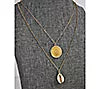 Sun Coin With Gold-Plated Cowrie Shell Double Chain Necklace