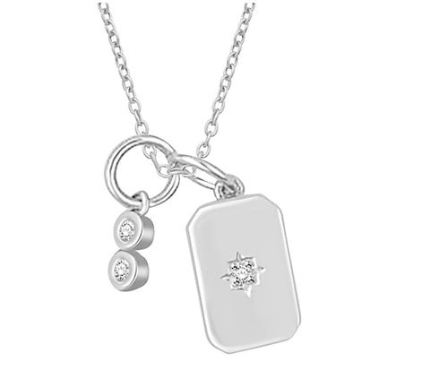 Accents by Affinity Diamond Charm & Pendant w/Chain, Sterling