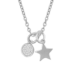 Accents by Affinity Diamond Star & Charm w/ Chain, Sterling