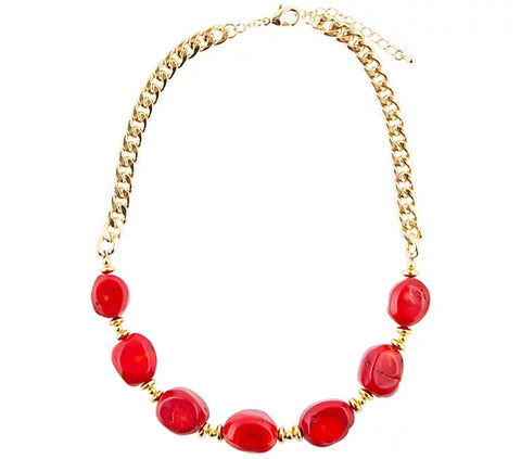 Barse Artisan Crafted Red Sea Bamboo Coral Necklace