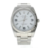 Rolex Air-King Stainless-Steel 114210 White Dial Womens 34-Mm Automatic Self-Wind Sapphire Crystal. Swiss Made Wrist Watch