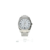 Rolex Air-King Stainless-Steel 114210 White Dial Womens 34-Mm Automatic Self-Wind Sapphire Crystal. Swiss Made Wrist Watch