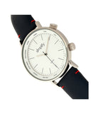 Simplify Quartz The 3300 White Dial, Genuine Navy Leather Watch 43mm QVC