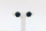 3.80 Ct Genuine Black Moissanite 8mm Stud Earrings (4.00ct Diamond Equivalent)