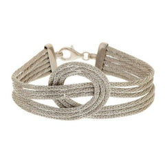 VicenzaSilver Sterling 7-1/4" Woven Knot Design Bracelet, 14.0g QVC
