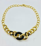 Bellezza 18K Yellow Gold On Black Spinel Graduated Curb Link 18" Necklace HSN - Yellow Gold