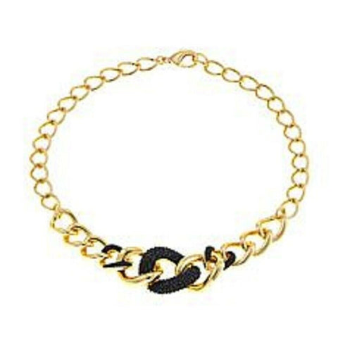 Bellezza 18K Yellow Gold On Black Spinel Graduated Curb Link 18" Necklace HSN - Yellow Gold