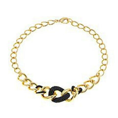 Bellezza 18K Yellow Gold On Black Spinel Graduated Curb Link 18" Necklace HSN
