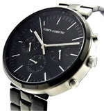 NWT Vince Camuto VC/1098BKTB Mens Black Stainless Steel Chrono Watch