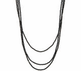 JAI 72" Sterling Silver Black Spinel Bead Necklace QVC