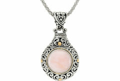 Artisan Crafted Sterling & 18K Gold Pink Opal Gemstone Pendant QVC