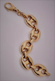 QVC 18K Rose GOLD ON Polished Marine Link Bracelet Bronzo Italia 7-3/4"