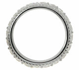 3.6 Ct Diamonique Textured Eternity Band Ladie Bridal 14K On Sterling Ring 6 Qvc