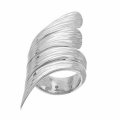QVC VicenzaSilver Sterling Bold Elongated Textured Wrap Design Ring Size 7