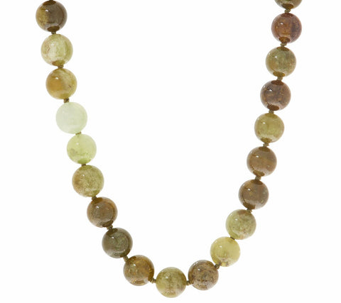 QVC 10mm Exotic Opaque Gemstone Bead Sterling Necklace 18"