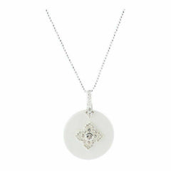 QVC White Topaz & White Agate 0.95 cttw Sterling Pendant Necklace