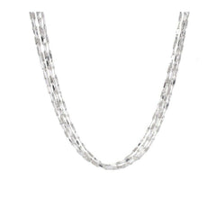 Vicenza Silver Sterling 18" Multi-Strand Baguette Link Necklace