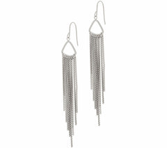 QVC Sterling Silver Fringe Dangle Earrings by Silver Style