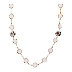 Marlyn Schiff Goldtone Pink Floral 36" Necklace QVC