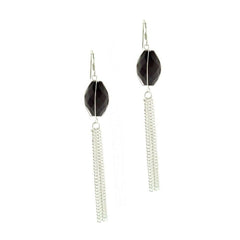 QVC David Sigal Sterling Silver Faceted Black Onyx Fringe Earrings