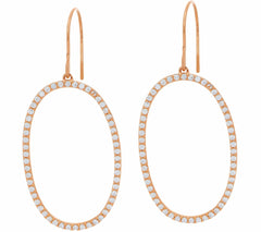QVC Yellow Gold Over Silver Diamonique Elongated Oval Dangle Earrings