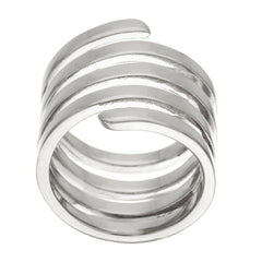 QVC Bronzo Italia Ring Coil Wrap Bronze White Polished Ring Size 9