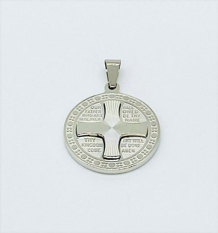 Micheal Anthony Stainless Steel "Our Father" Cross Pendant HSN