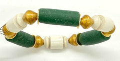 Akola "Lush" Vintage Recycled Glass and Paper Bead Bracelet