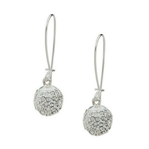 QVC Joan Rivers Clear Crystal Simple Chic Pave' Ball Drop Earrings