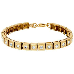 QVC Steel by Design Line Crystal Stainless Steel Yellow 7.25 Bracelet