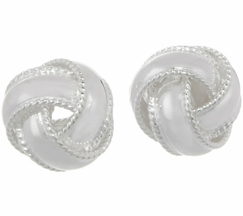 QVC Sterling Silver Love Knot Stud Earrings by Silver Style