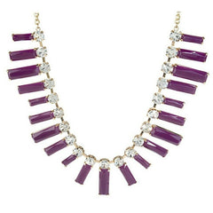 Susan Graver Round Crystal & Purple Cabochon 19" Necklace