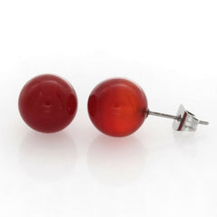 QVC Steel By Design Agate Stainless Steel Opaque Stud Earrings