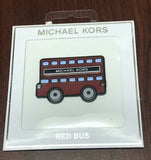 Michael Kors Jet Set Go Red Bus Luxe Leather Sticker Multi Handbag