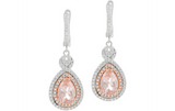 QVC Sold Out Diamonique and Simulated Morganite Earrings, Sterling
