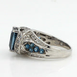 HSN Victoria Wieck 4.02 ct London Blue & White Topaz Sterling Ring Size 6