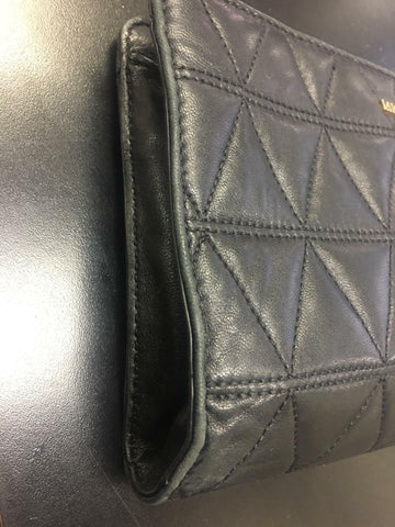 Pre Owned Michael Kors Quilted Leather Large Clutch Crossbody Handbag